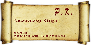 Paczovszky Kinga névjegykártya